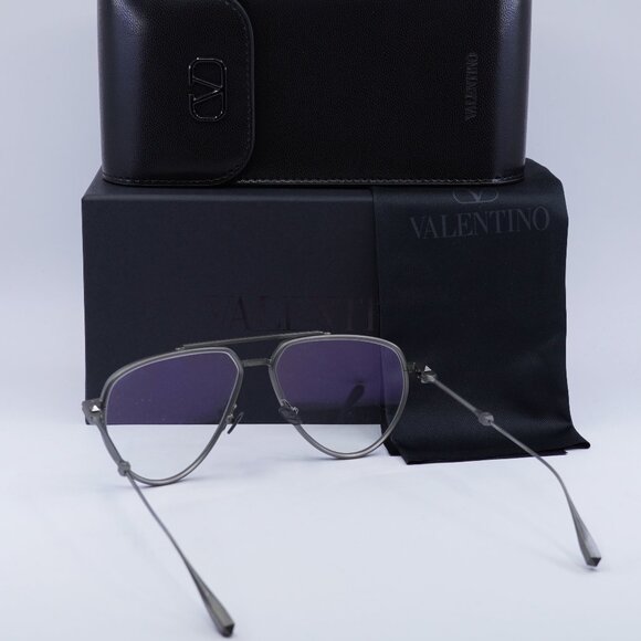 Valentino V-STUD-II VLX-133B Aviator Eyeglasses 59mm - Black Rhodium - Picture 5 of 11